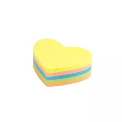   Jegyzettömb öntapadó, szív alakú, 250lap, Bluering® 5 klf. neon szín