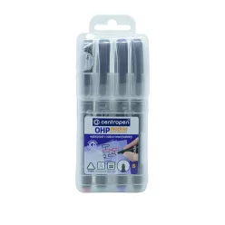   Alkoholos marker készlet, 0,3mm, S OHP Centropen 2634, 4 klf. szín