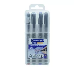   Alkoholos marker készlet, 0,6mm, F OHP Centropen 2636, 4 klf. szín