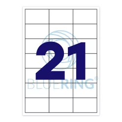   Etikett címke, 63,5x38,1mm, 100 lap, 21 címke/lap Bluering®