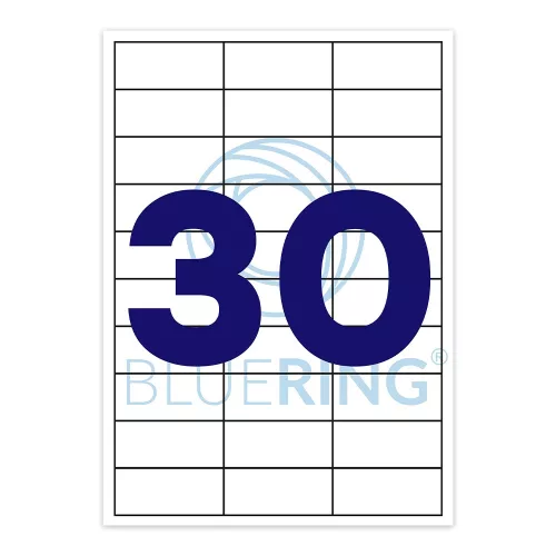 Etikett címke, 70x29,6mm, 100 lap, 30 címke/lap Bluering®