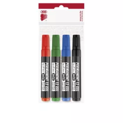   Alkoholos marker készlet, 1-4mm, vágott hegyű, Ico 12XXL, 4 klf.szín