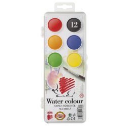   Vízfesték készlet, 12db-os, 30mm, festékgombokkal Süni Ico