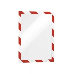   Infókeret A4, öntapadó mágneses záródás 2 db/csomag, Durable Duraframe® Security, piros/fehér