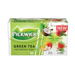   Zöld tea 20x1,5 g Pickwick Zöld tea Gyümölcsös Variációk kókusz, vörösáfonya, eper-citromfű, mangó-jázmin