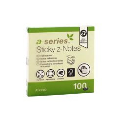   Jegyzettömb öntapadó, 75x75mm, 100lap, 'Z' A-Series, sárga