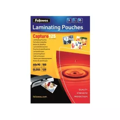   Lamináló fólia, 60x90mm, 125 mikron, fényes, 100 db/doboz, Fellowes®