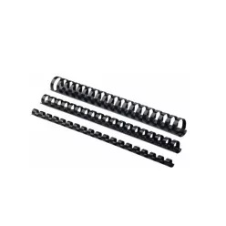   Spirál, műanyag, 25mm, 181-200lap, 50 db/doboz, Fellowes® fekete