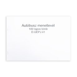 Autóbusz menetlevél A4, 100lap,os fekvő D.GEPJ.41