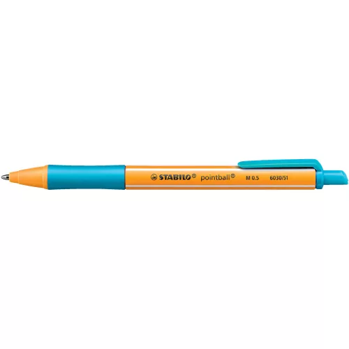 Golyóstoll nyomógombos 0,5mm, Stabilo pointball 6030/51, írásszín türkiz