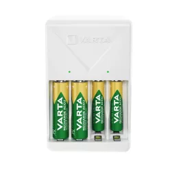 Elemtöltő, akku Plug töltő + 4 db AA 2100 mAH Varta