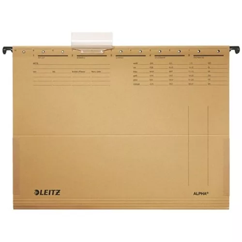 Függőmappa A4, karton oldalt zárt, oldalvédelemmel Leitz Alpha natúr