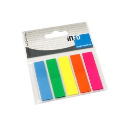   Jelölőcímke 12x44mm, 5x25lap műanyag Info Notes kék zöld sárga rózsaszín narancssárga