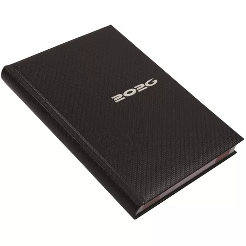 Határidőnapló Carbon A/5, napi fehér lapokkal kék Realsystem 2026.