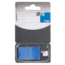   Jelölőcímke 25x43mm, 50lap, műanyag, Info Notes Info Flags kék
