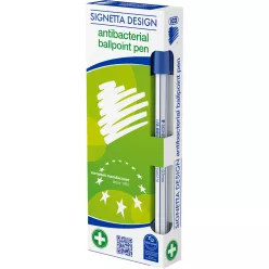   Golyóstoll 0,7mm, kupakos antibakteriális Ico Signetta, írásszín kék