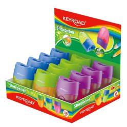   Hegyező 2 lyukú tartályos 12 db/display Keyroad Mellow vegyes színek