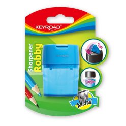   Hegyező 2 lyukú tartályos, fedeles, fém belsővel Keyroad Robby vegyes színek