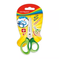 Olló 13 cm tompa fejű Keyroad Soft Grip vegyes színek