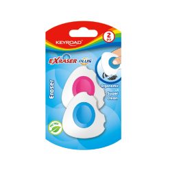   Radír, PVC mentes 2 db/bliszter Keyroad Exraser Plus vegyes színek