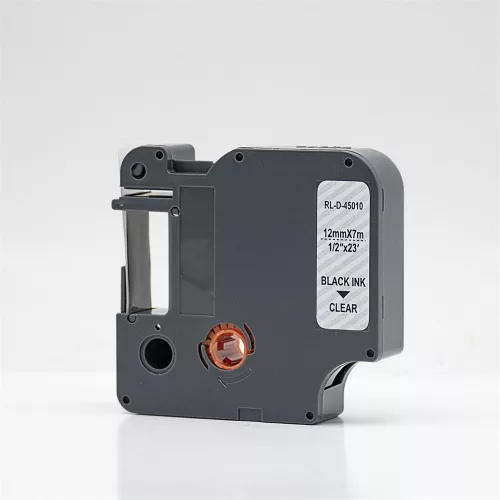 Feliratozógép szalag kompatibilis Dymo D1 S0720500/45010 12mmx7m ECO fekete/víztiszta