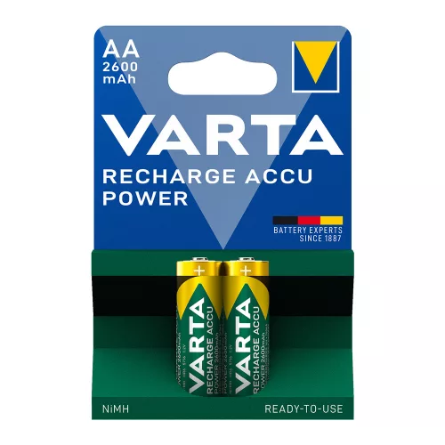 Elem tölthető akku AA ceruza 2600 mAH Power 2 db/csomag, Varta