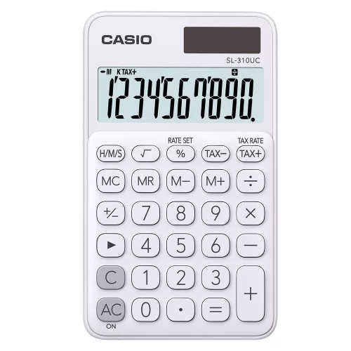 Zsebszámológép 10 digit Casio SL 310 fehér