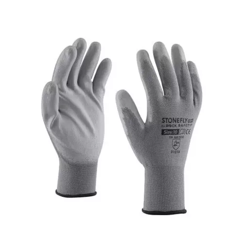 Szerelőkesztyű poliészter PU tenyérmártással L-es méret Guarder szürke