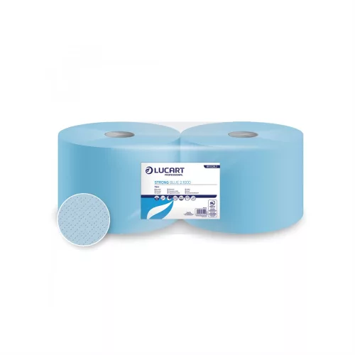 Kéztörlő 2 rétegű tekercses 2 tekercs/karton Strong Blue 2.1000 Lucart_851326J kék