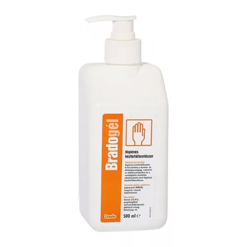 Kézfertőtlenítő pumpás 500 ml Bradogel