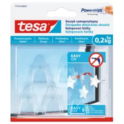   Akasztó öntapadós műanyag 0,2 kg teherbírású 5 darab/bliszter Tesa Powerstrips átlátszó