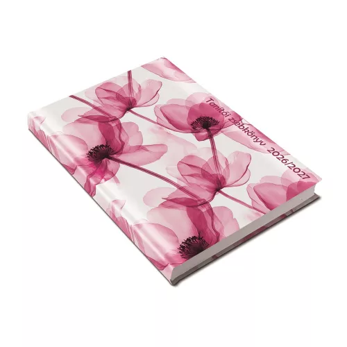 Tanítói zsebkönyv A5, műbőr 145mmx205mm, fehér lapokkal szirmok 2026/2027 Realsystem