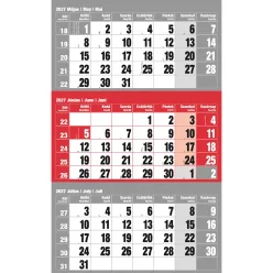   Falinaptár speditőr 1 tömbös 12 lapos 300mmx480mm, üres fejlappal piros Realsystem 2027.