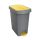 Szemetes kuka pedálos műanyag 60 literes Pelikán Slim eco antracit színű sárga tetővel UP232-214