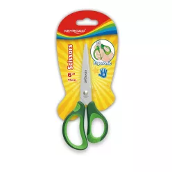   Olló, 15 cm, hegyes, 1 db/bliszter, Keyroad Soft Grip, vegyes színek