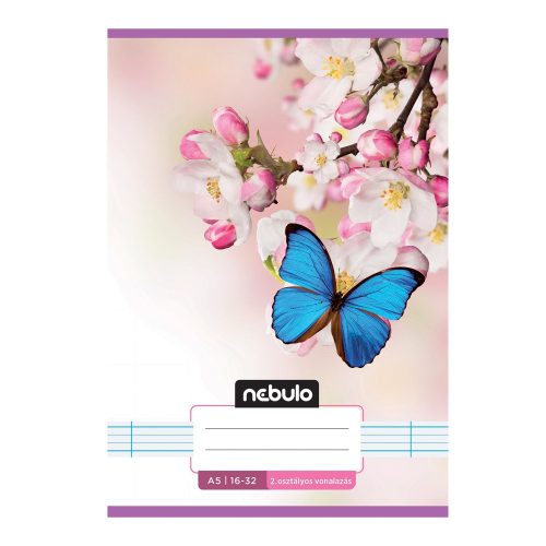 Füzet, A5, 2. osztályos vonalas, 16-32, Cuki minták, 16 db/csomag Nebulo