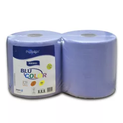   Kéztörlő 3 rétegű tekercses átmérő: 26 cm 100% cellulóz 192 m/tekercs 2 tekercs/csomag BLU COLOR Paperdi_BIBS800 kék