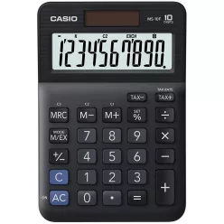   Számológép asztali 10 digit nagy, döntött kijelző Casio MS 10 F fekete