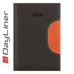   Határidőnapló Memphis B5 heti, fehér lapokkal fekete-narancs Dayliner 2026.