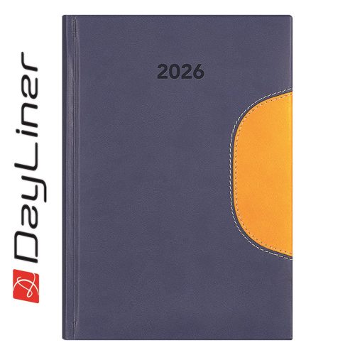 Határidőnapló Memphis B5 heti, fehér lapokkal kék-sárga Dayliner 2026.