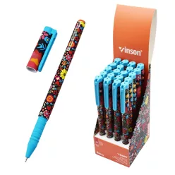   Golyóstoll kupakos, 0,7mm Vinson Berry A186 vegyes test displ 20 db/display