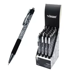   Golyóstoll nyomógombos 0,7mm Vinson Tattoo 103 vegyes test displ 24 db/display