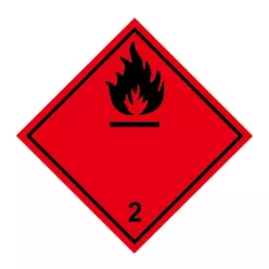   Információs címke, papír Gyúlékony gázok 2.1 10cmx10cm 300db/tekercs