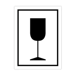   Információs címke, papír Törékeny óvatosan kezelendő 7,5cmx10cm 300db/tekercs