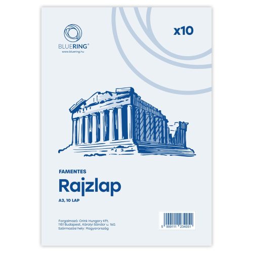 Rajzlap A3, famentes fóliázva Bluering® 10 ív/csomag,