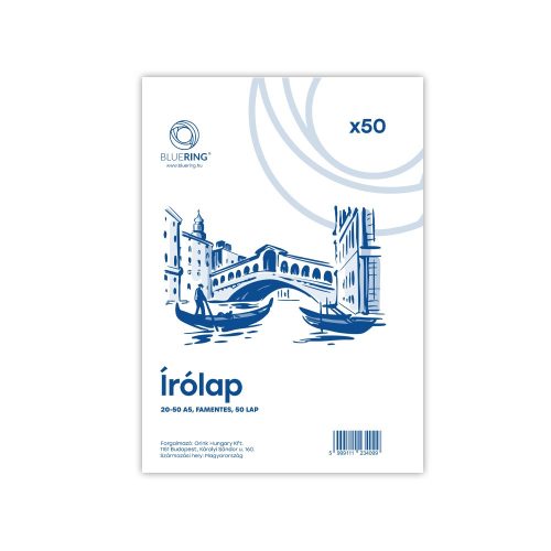 Írólap A5, 20-50 famentes borítékos 50lap Bluering®