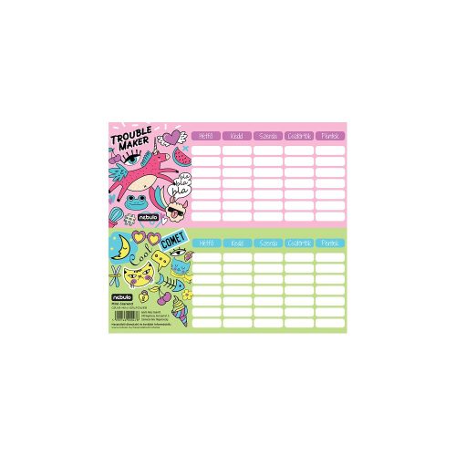 Órarend egylapos Girl Power, 25 db/csomag, Nebulo