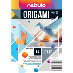Origami papír A4, vegyes színek, 10 lap/csomag, Nebulo