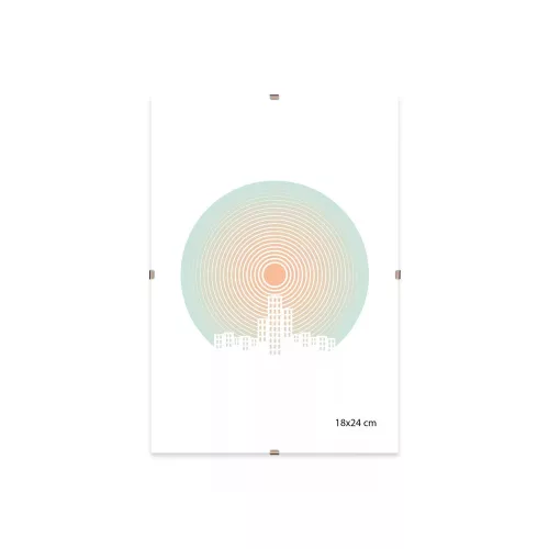 Képkeret, klipes, üveggel, 18x24 cm