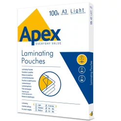 Lamináló fólia A3, 80 mic. 100 db/doboz, Apex Light